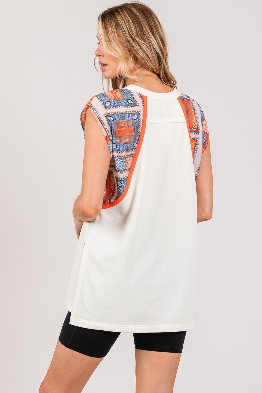 SAGE+FIG - Orange Number 75 Sleeveless Tunic Top