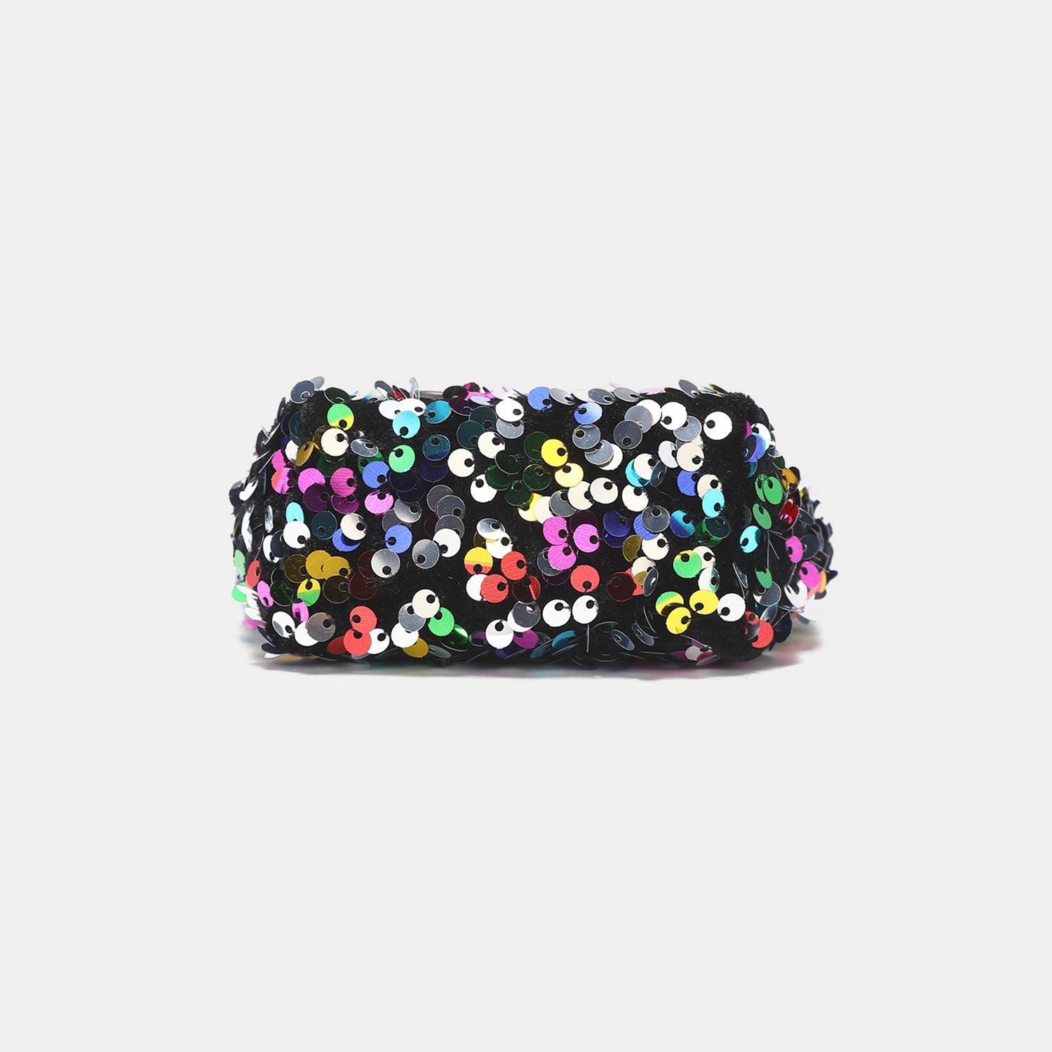 Sequined Vegan Leather Keychain Pouch in BlackPouchNicole Lee USA