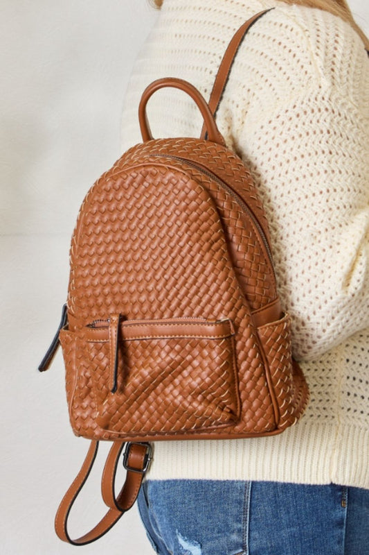 SHOMICO - Woven Vegan Leather Backpack