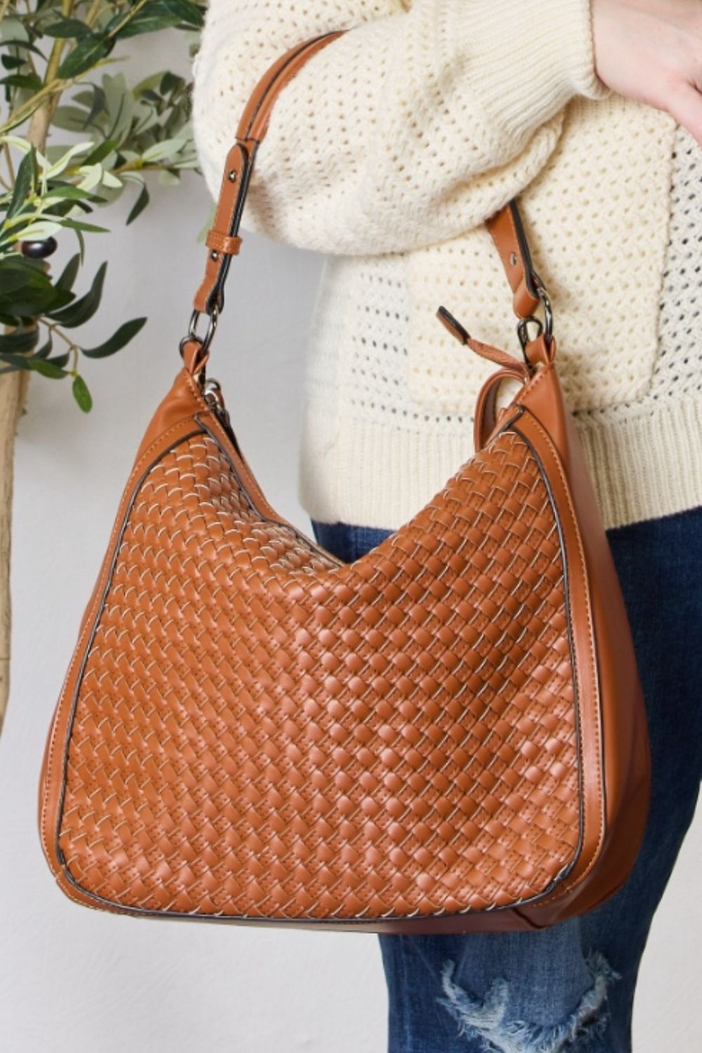 SHOMICO - Woven Vegan Leather Handbag