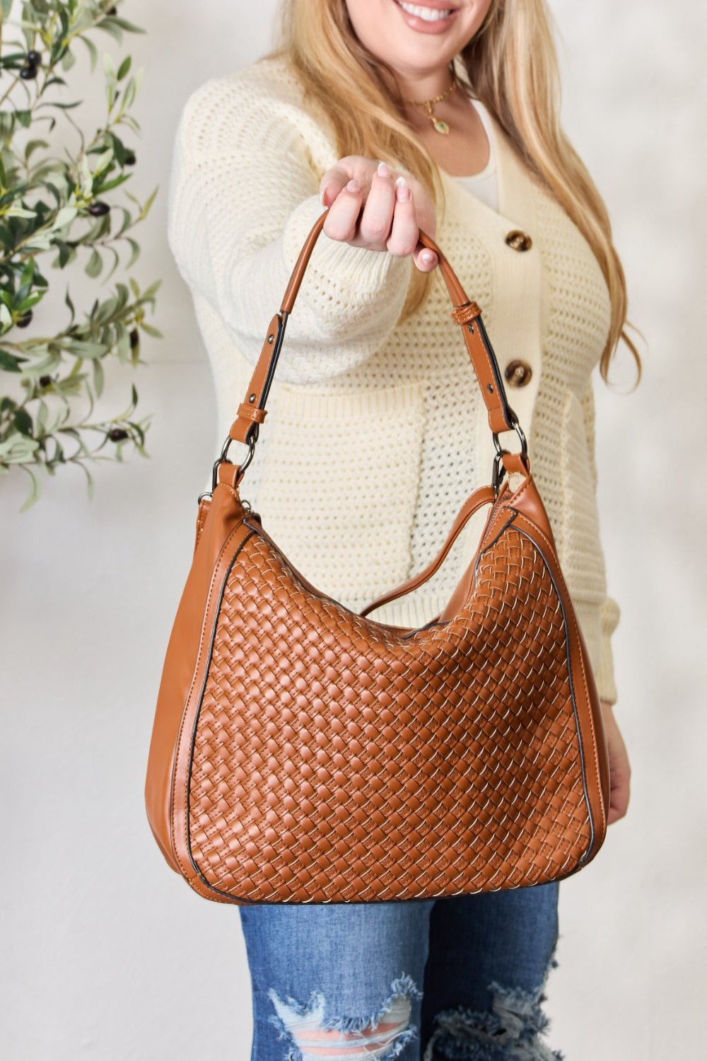 SHOMICO - Woven Vegan Leather Handbag