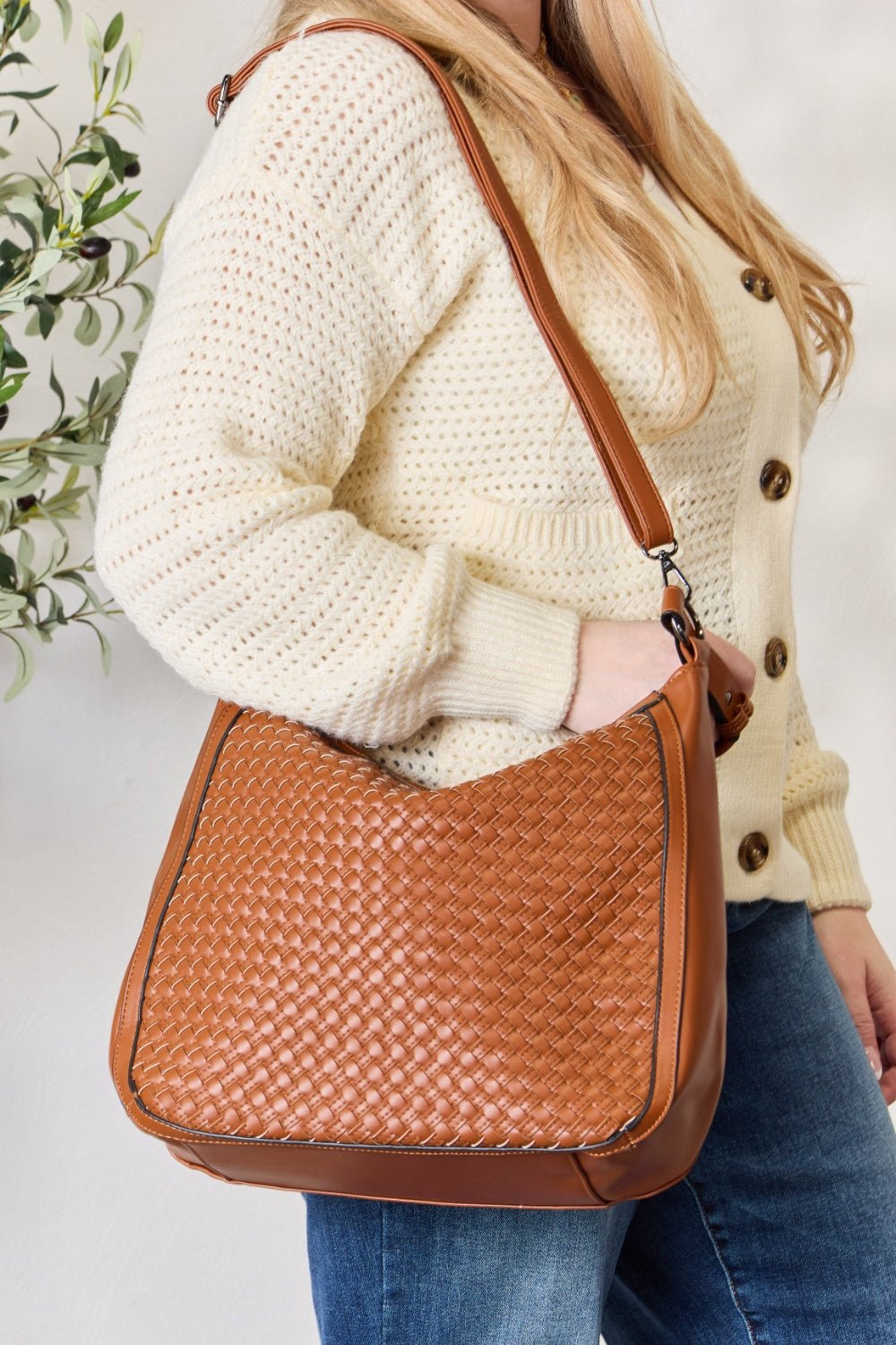 SHOMICO - Woven Vegan Leather Handbag