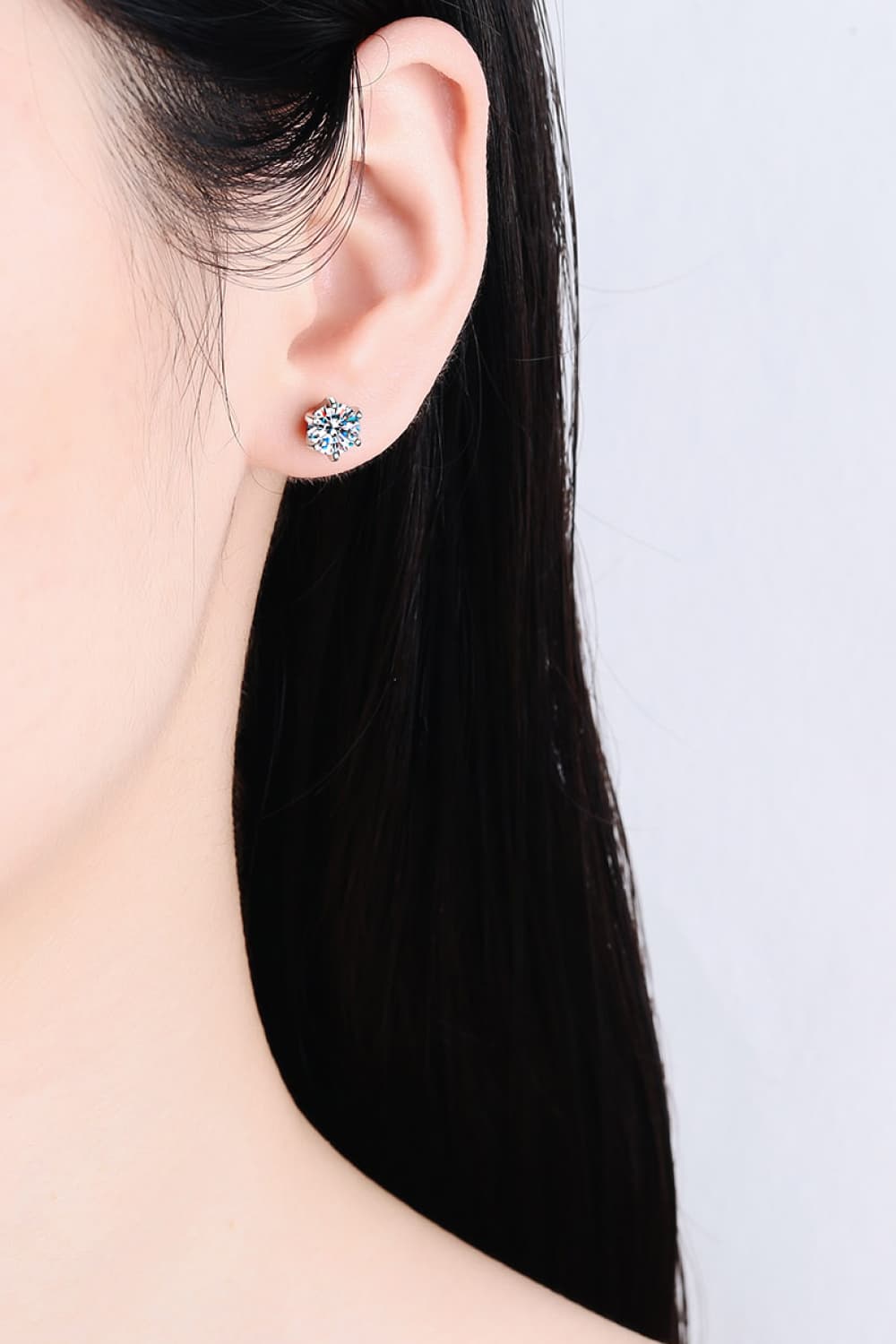 Silver 1 Carat Moissanite Stud EarringsEarringsBeach Rose Co.