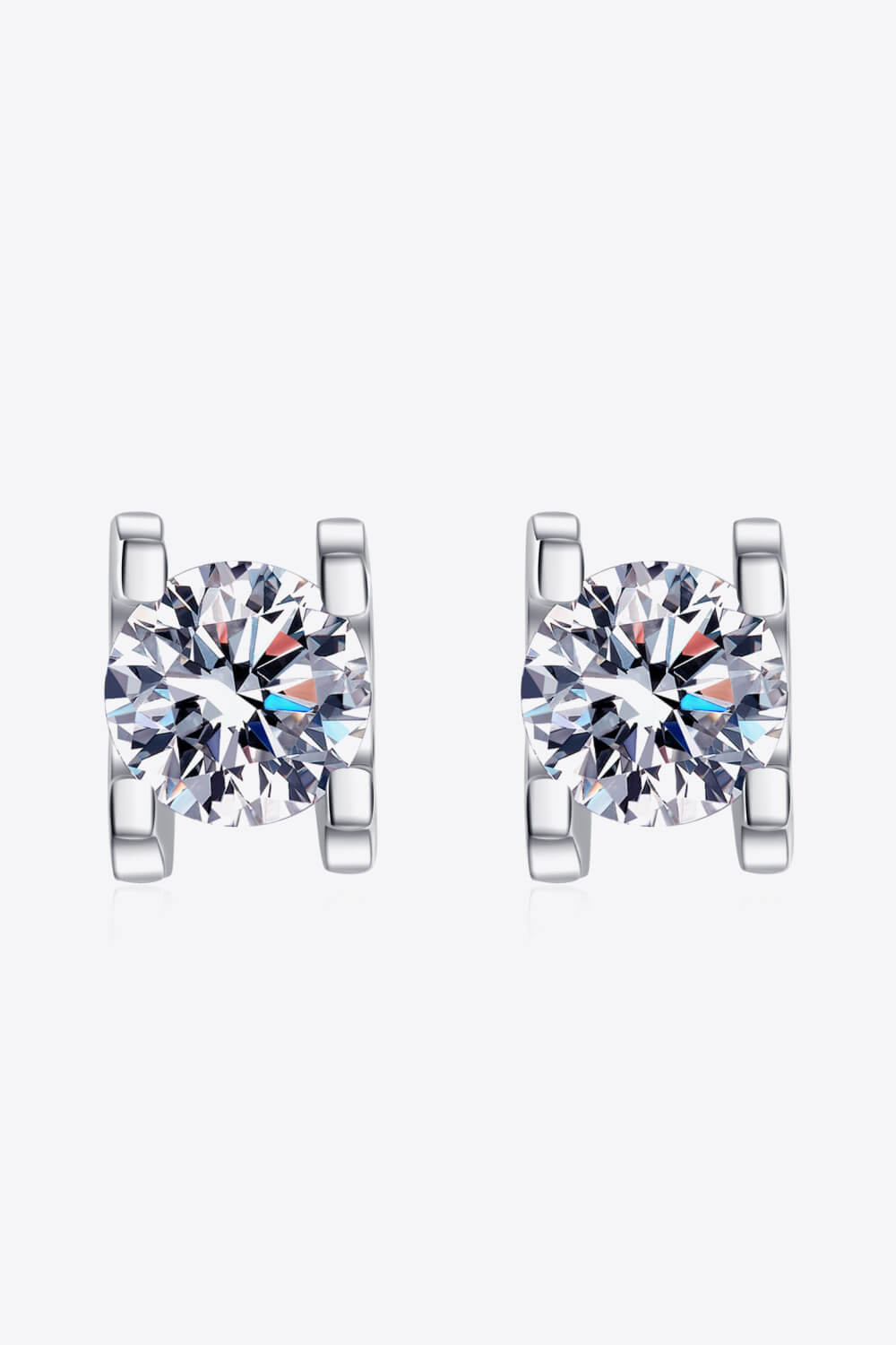 Silver 1 Carat Moissanite Stud EarringsEarringsBeach Rose Co.