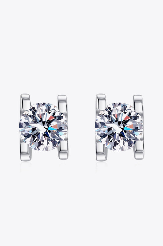 Silver 1 Carat Moissanite Stud EarringsEarringsBeach Rose Co.