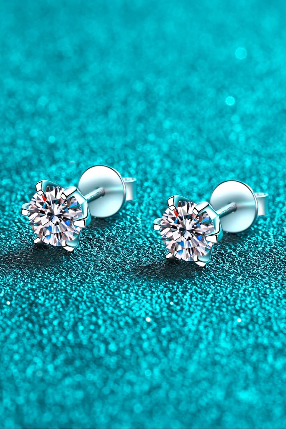 Silver 1 Carat Moissanite Stud EarringsEarringsBeach Rose Co.