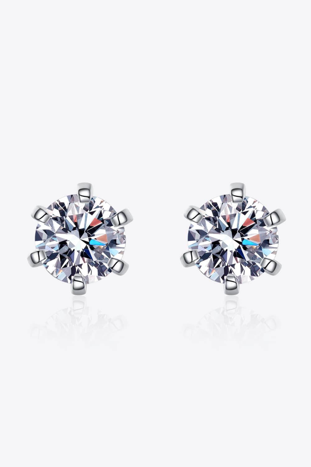 Silver 1 Carat Moissanite Stud EarringsEarringsBeach Rose Co.