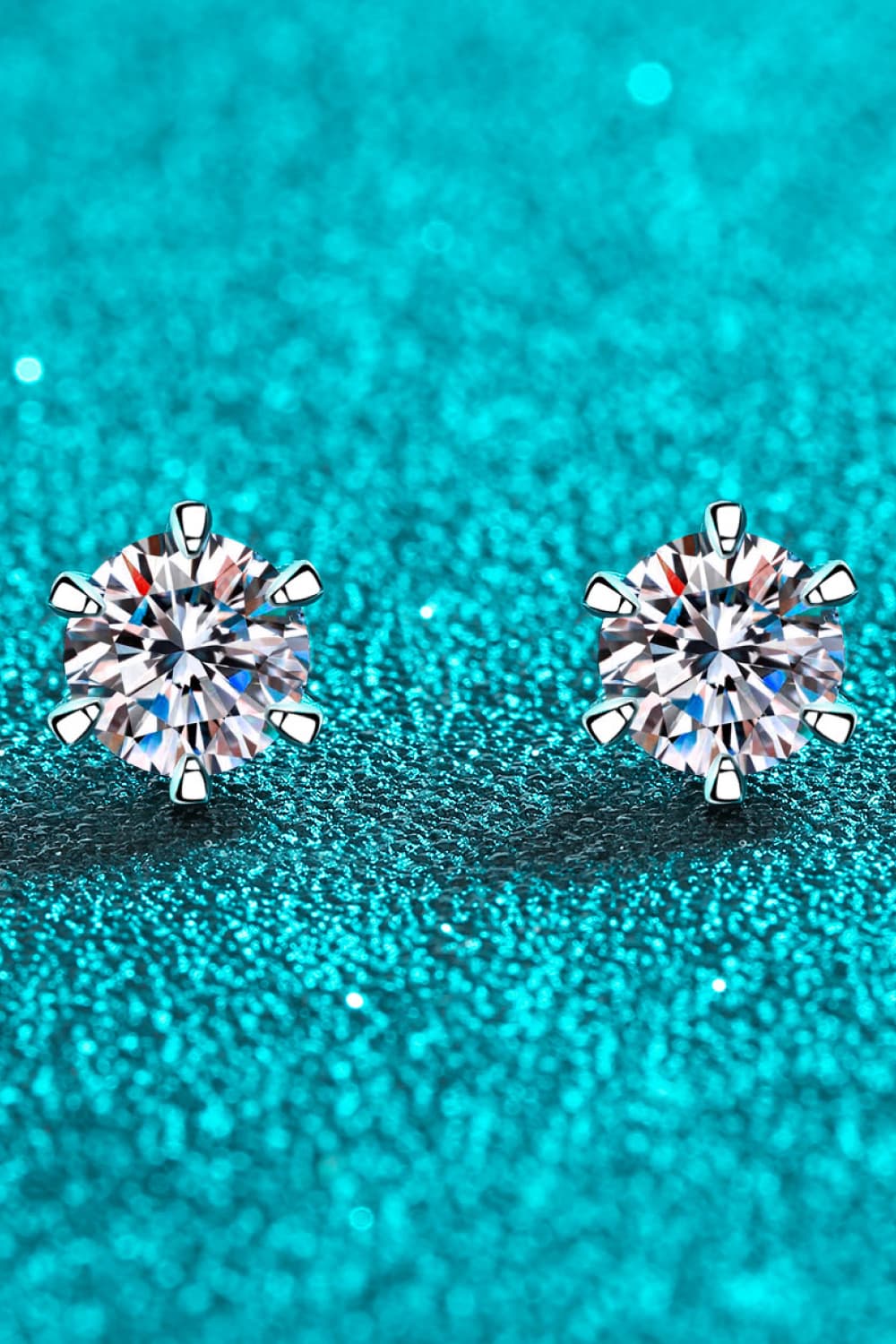 Silver 1 Carat Moissanite Stud EarringsEarringsBeach Rose Co.