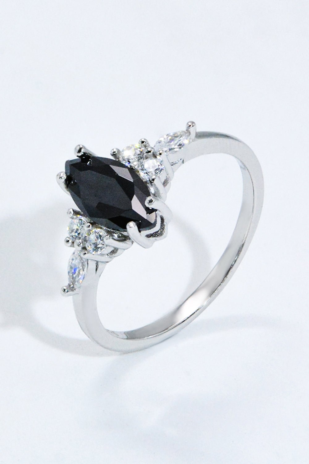 Silver Black Agate & Zircon RingRingBeach Rose Co.
