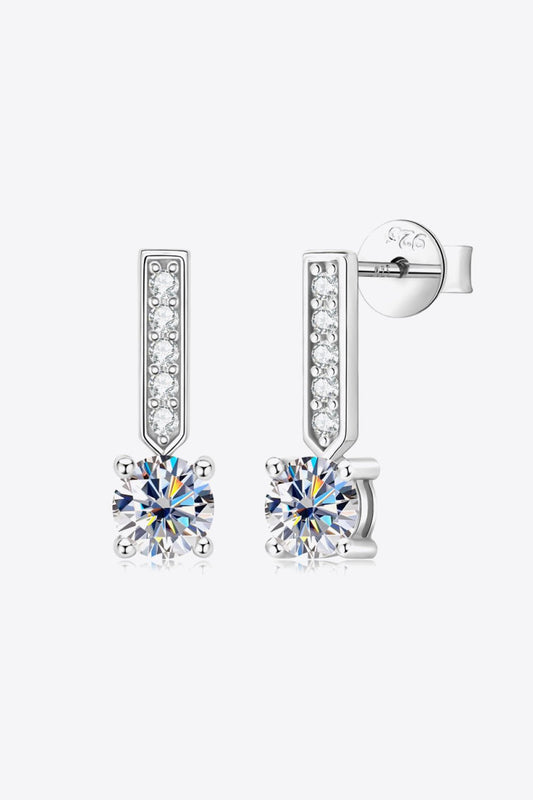 Silver Moissanite and Zircon Drop EarringsEarringsBeach Rose Co.