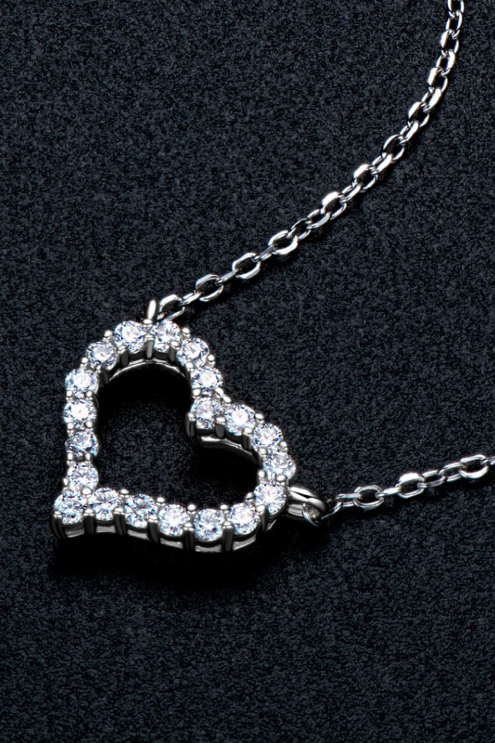 Silver Moissanite Heart NecklaceNecklaceAdored