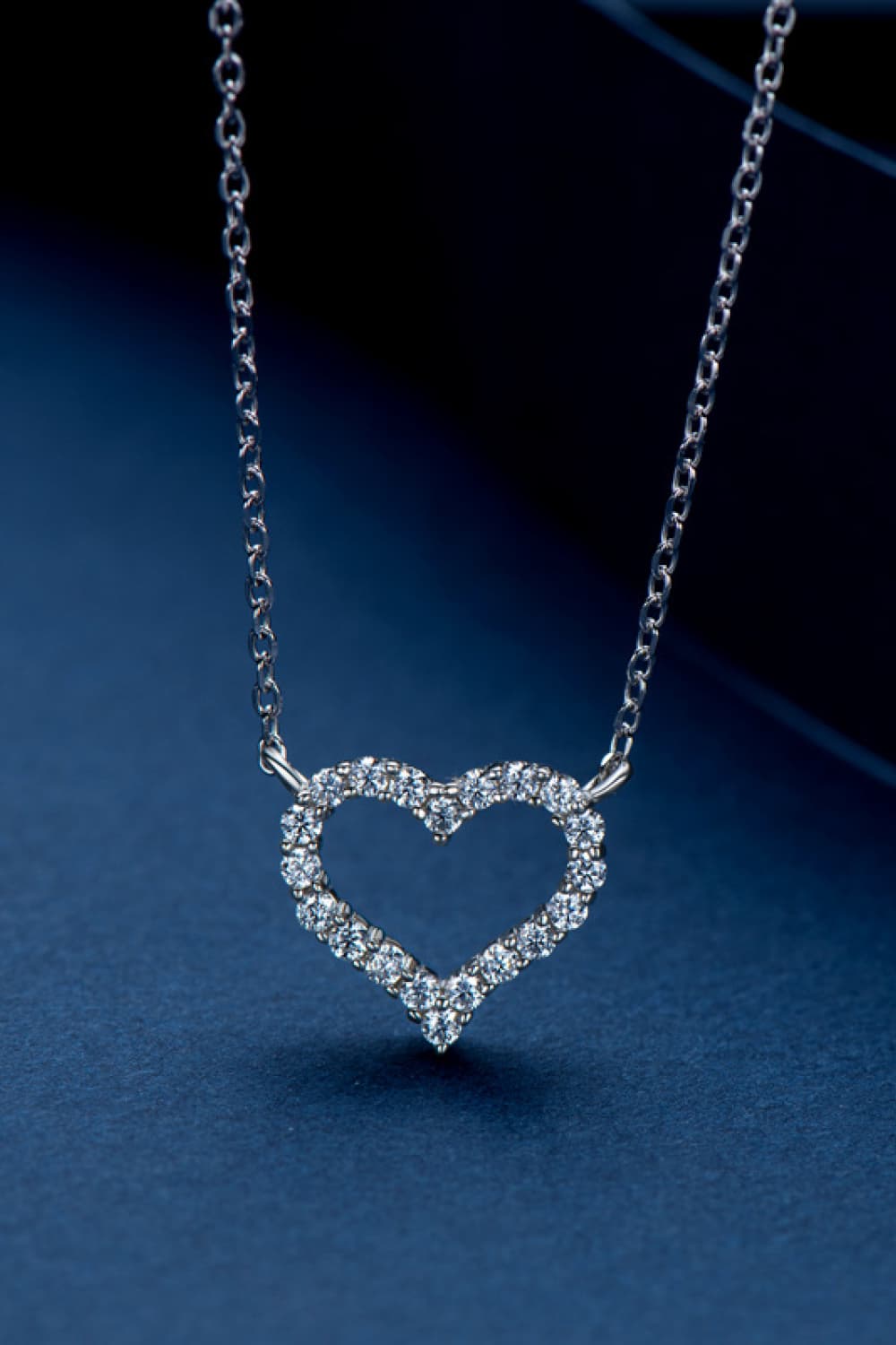 Silver Moissanite Heart NecklaceNecklaceAdored