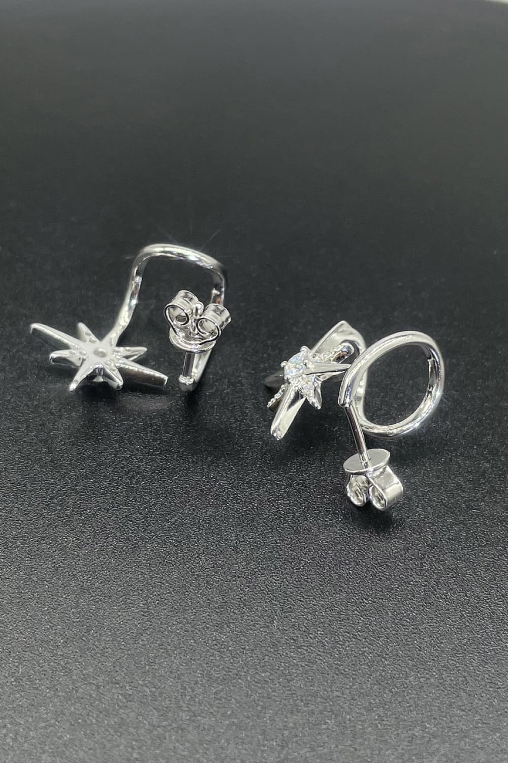 Silver Moissanite Star EarringsEarringsBeach Rose Co.