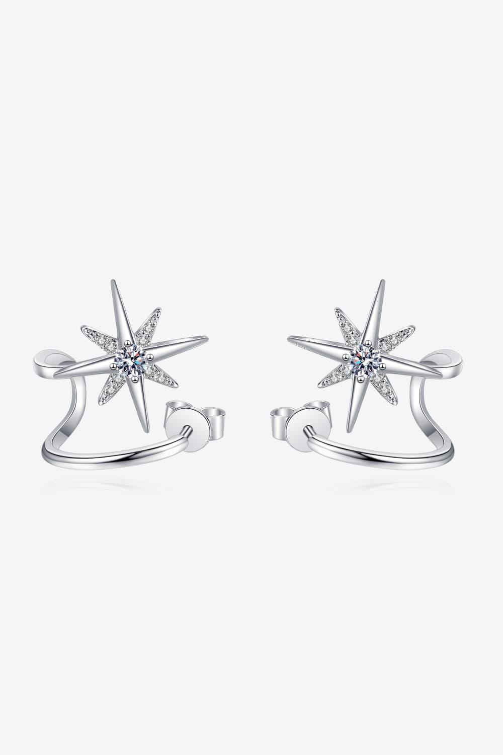 Silver Moissanite Star EarringsEarringsBeach Rose Co.