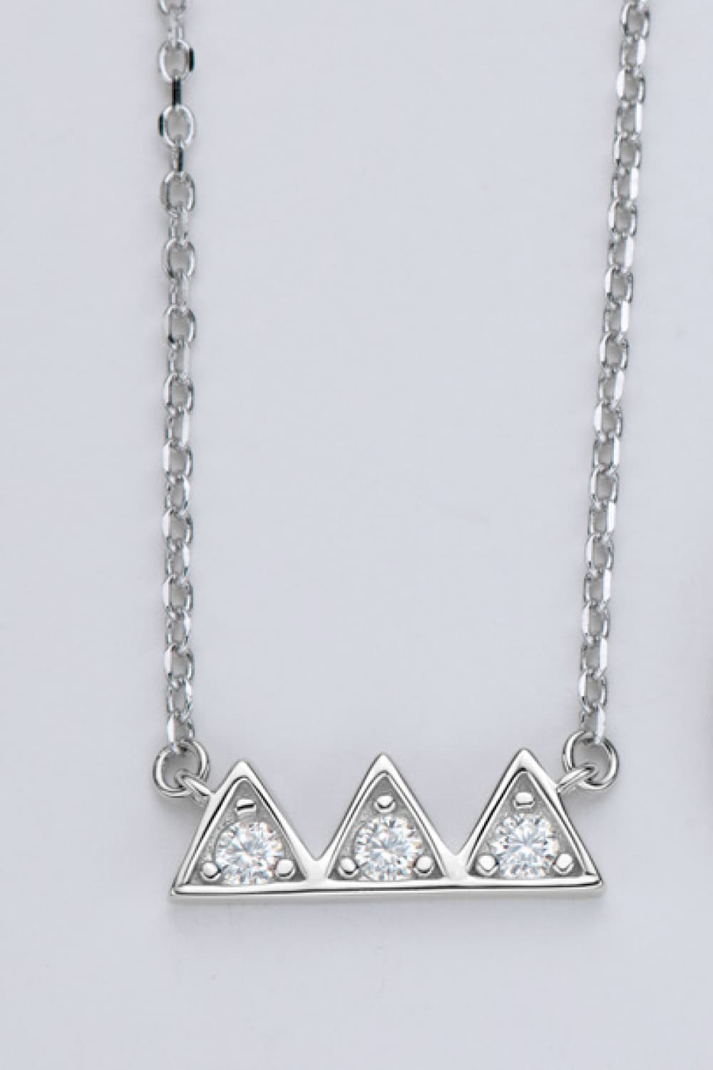 Silver Moissanite Triangles NecklaceNecklaceBeach Rose Co.