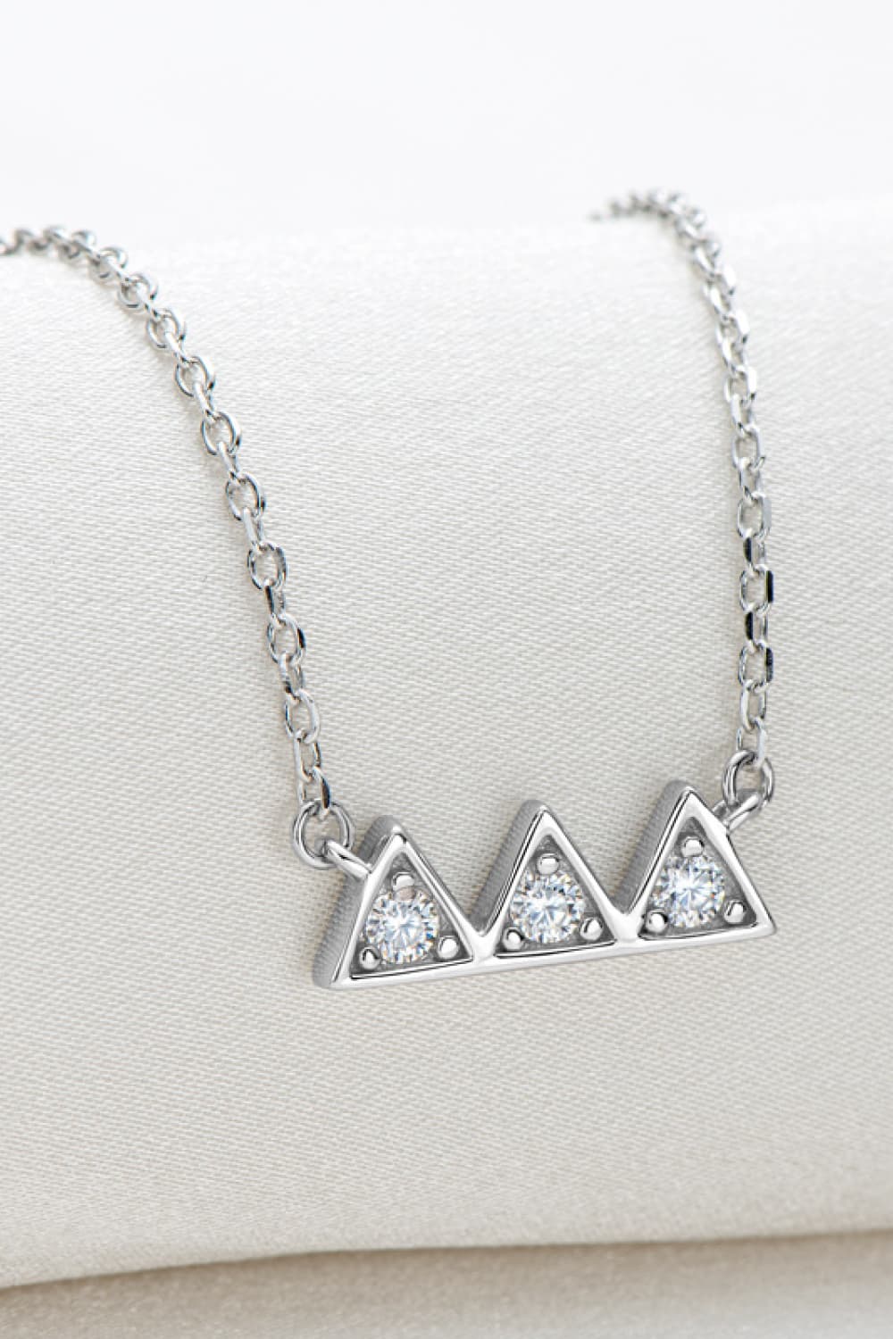 Silver Moissanite Triangles NecklaceNecklaceBeach Rose Co.