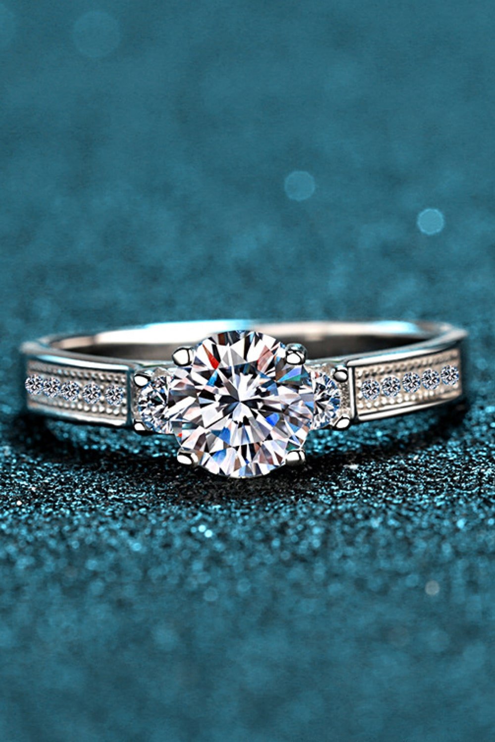 Silver Moissanite & Zircon RingRingBeach Rose Co.