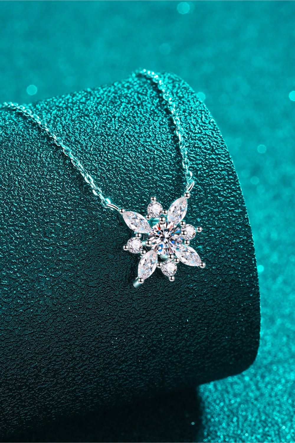 Silver Moissanite & Zircon Star Pendant NecklaceNecklaceBeach Rose Co.