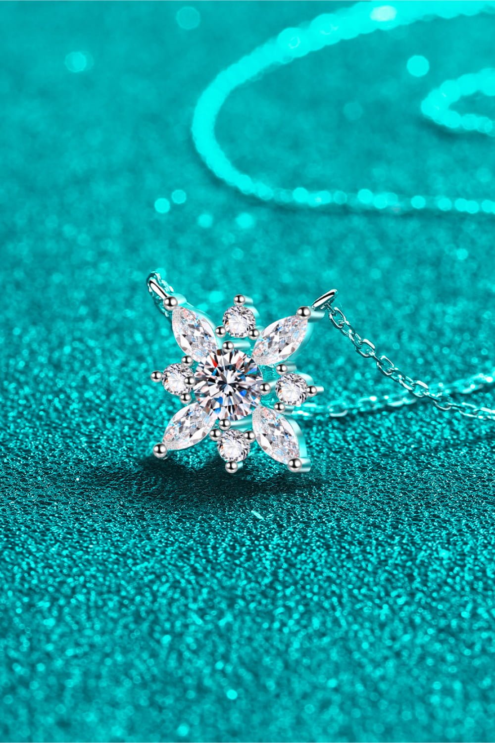 Silver Moissanite & Zircon Star Pendant NecklaceNecklaceBeach Rose Co.