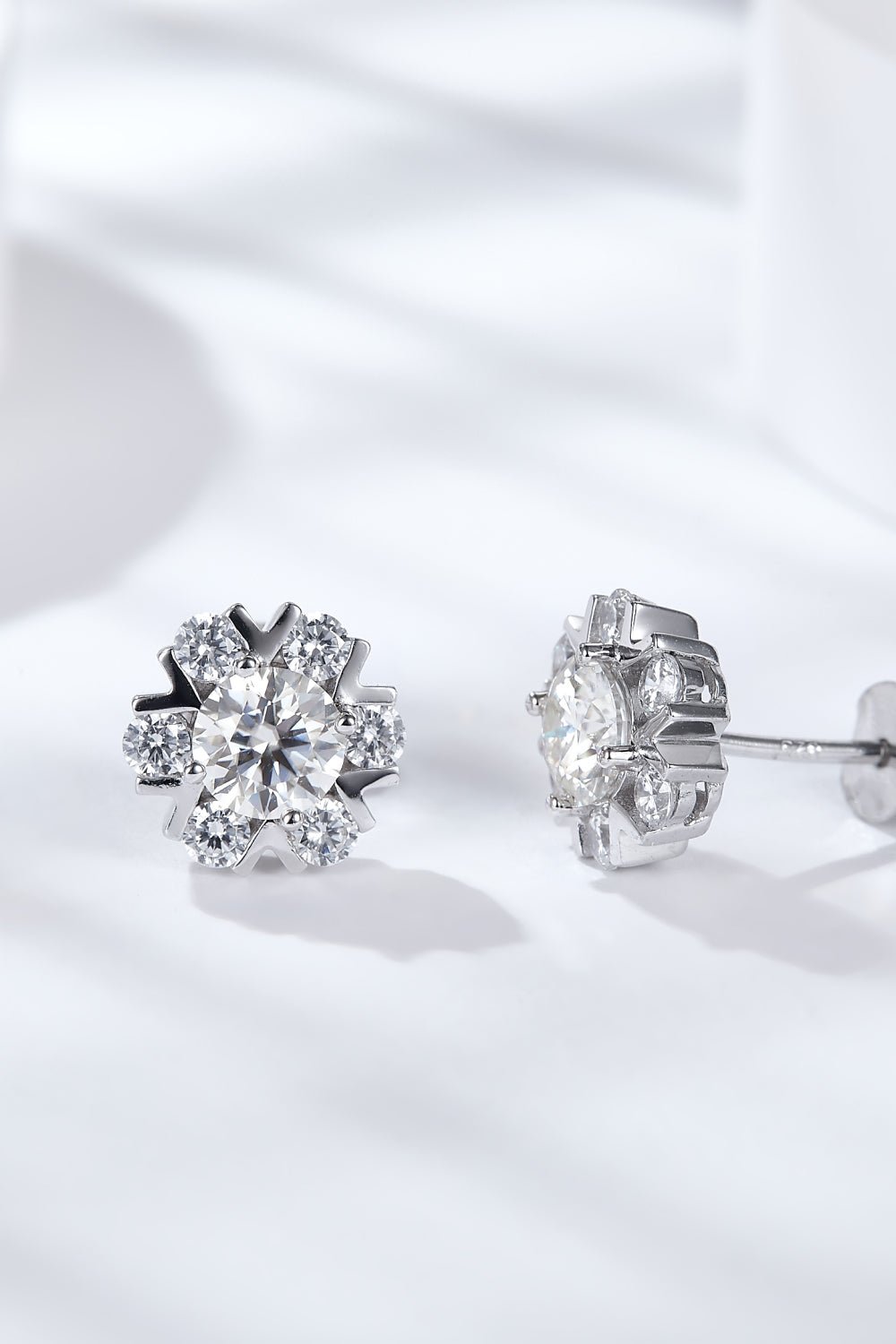 Silver Moissanite & Zircon Stud EarringsEarringsBeach Rose Co.