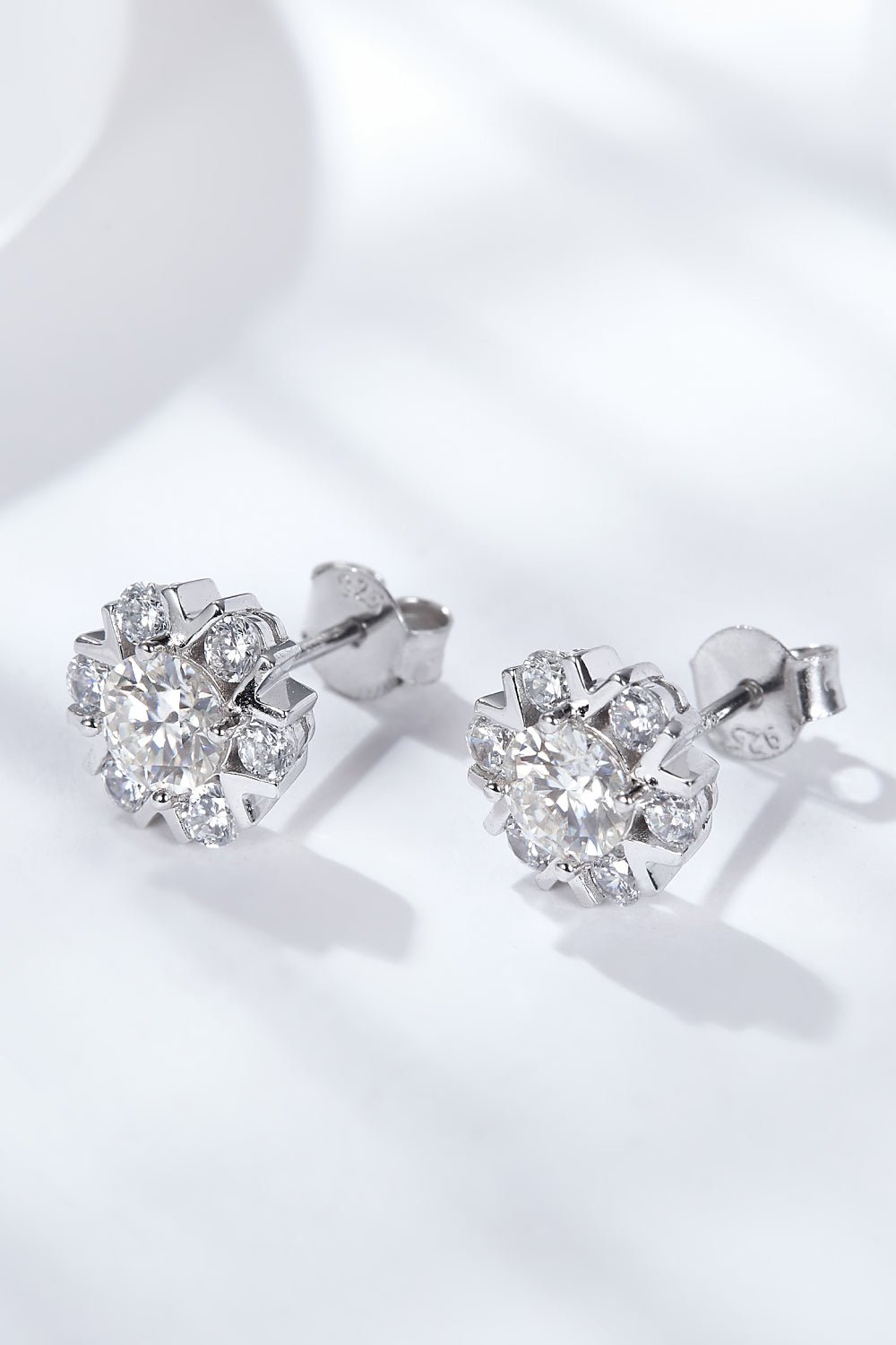 Silver Moissanite & Zircon Stud EarringsEarringsBeach Rose Co.