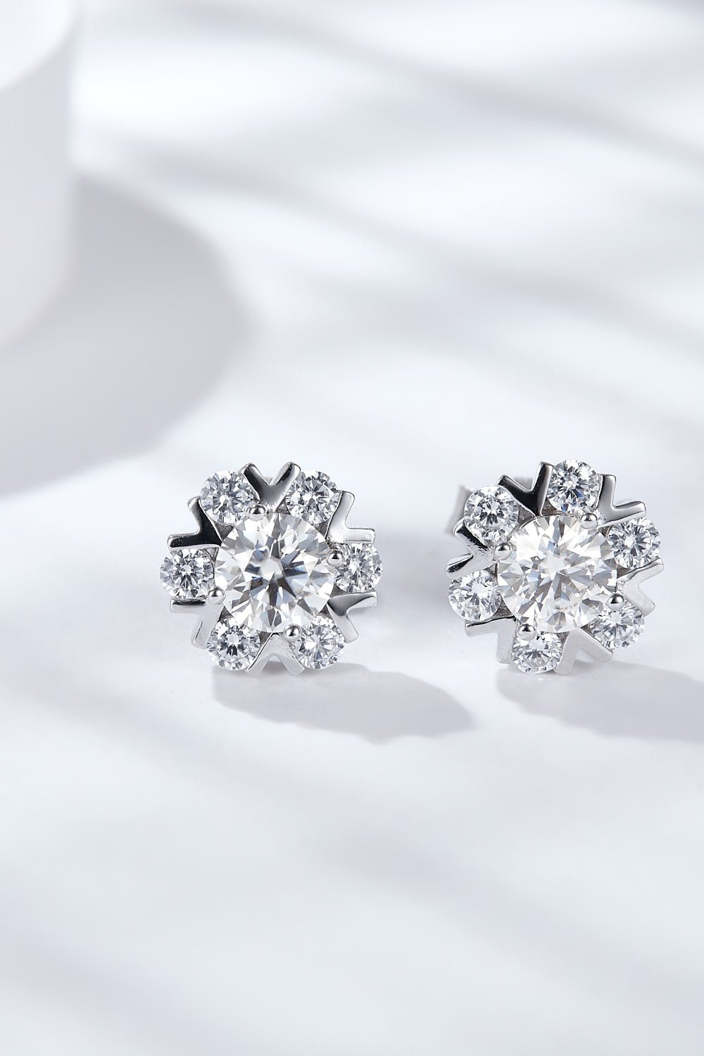 Silver Moissanite & Zircon Stud EarringsEarringsBeach Rose Co.