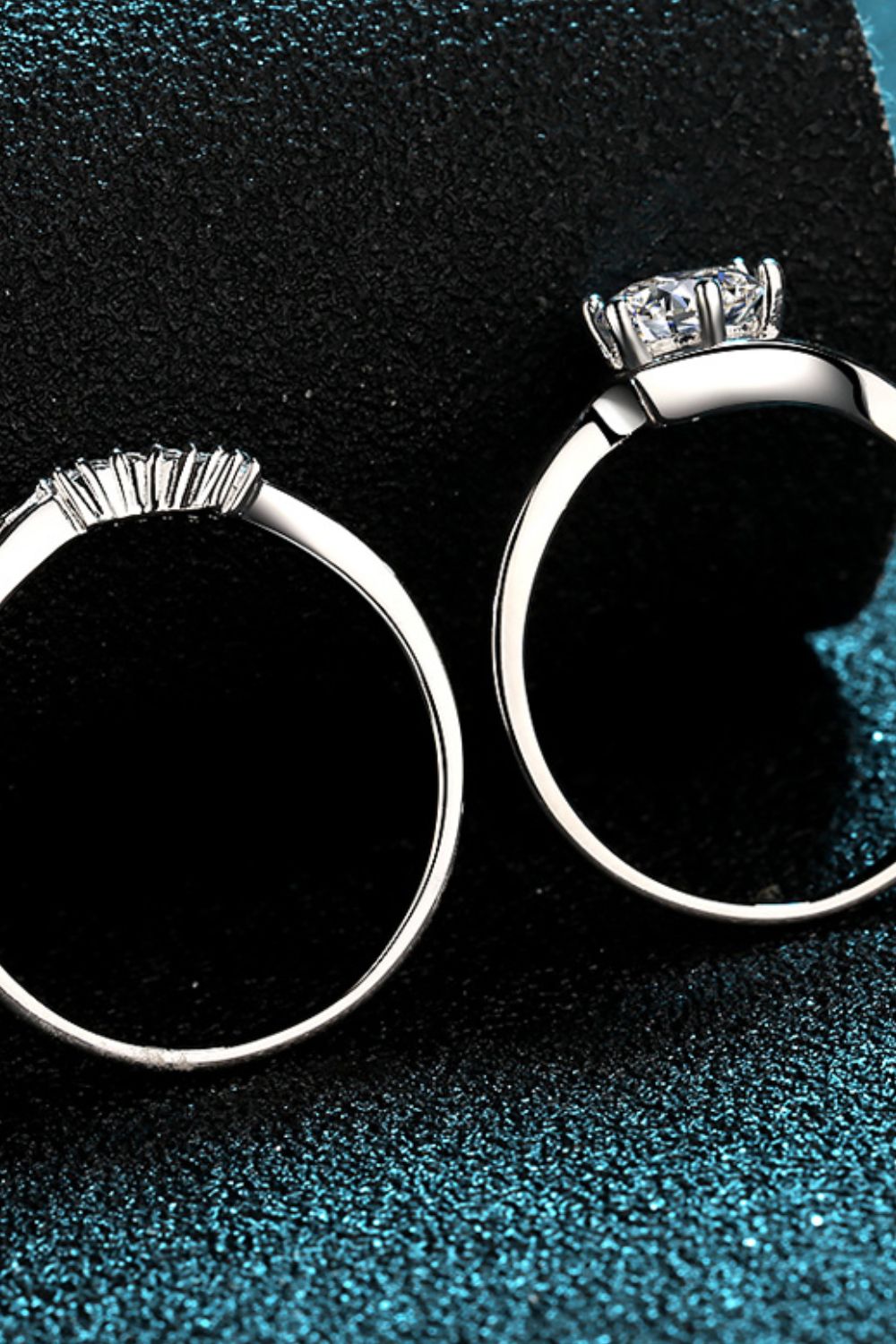 Silver Moissanite & Zircon Two-Piece Ring SetRingBeach Rose Co.