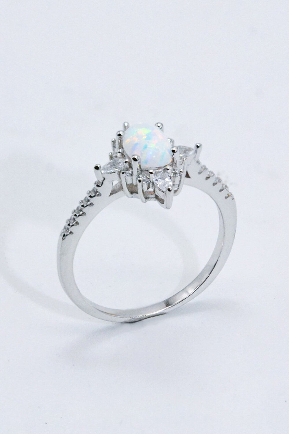 Silver Opal and Zircon RingRingBeach Rose Co.