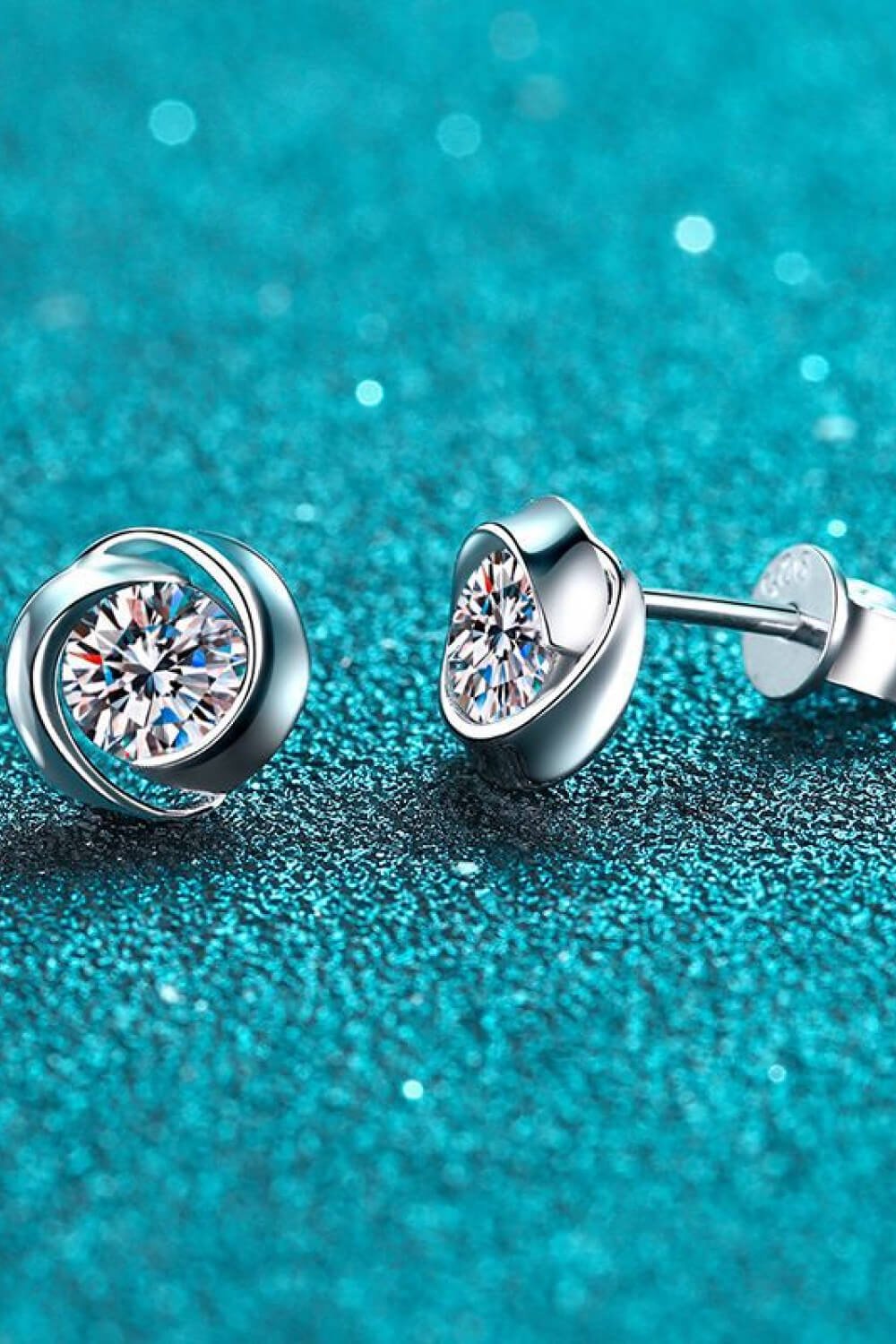 Silver Swirl Moissanite Stud EarringsEarringsBeach Rose Co.