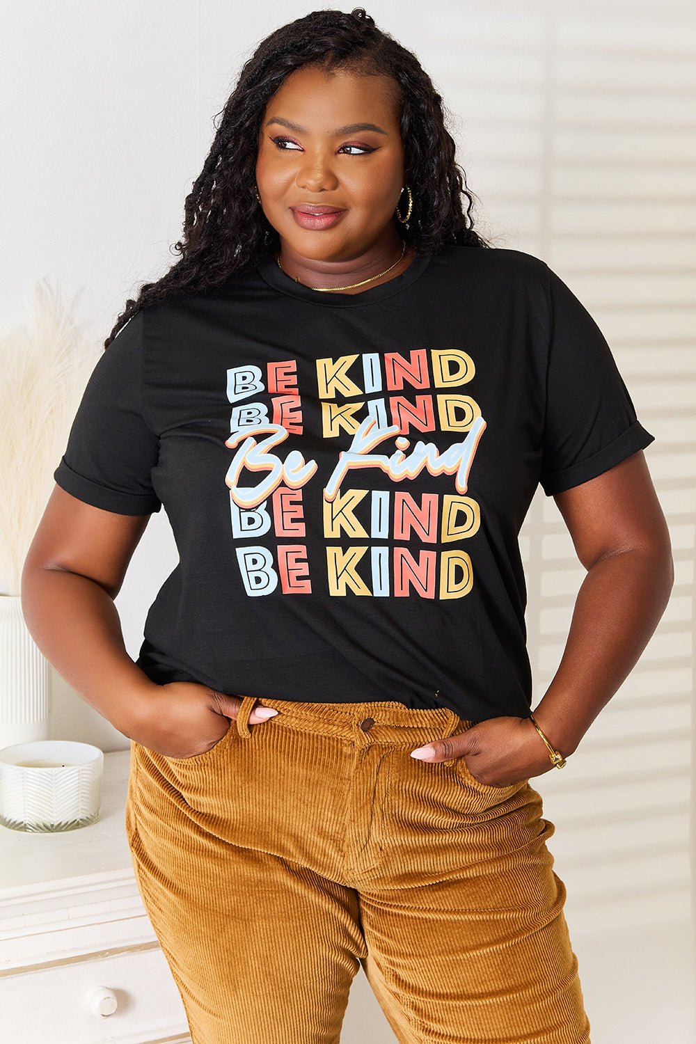 Simply Love - Black Be Kind Graphic T-Shirt