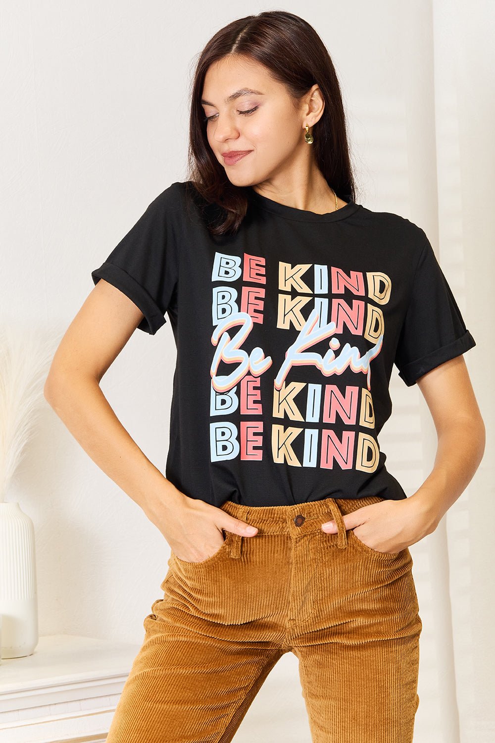 Simply Love - Black Be Kind Graphic T-Shirt