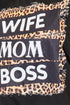 T-shirt à imprimé léopard avec inscription « Black Wife Mom Boss »