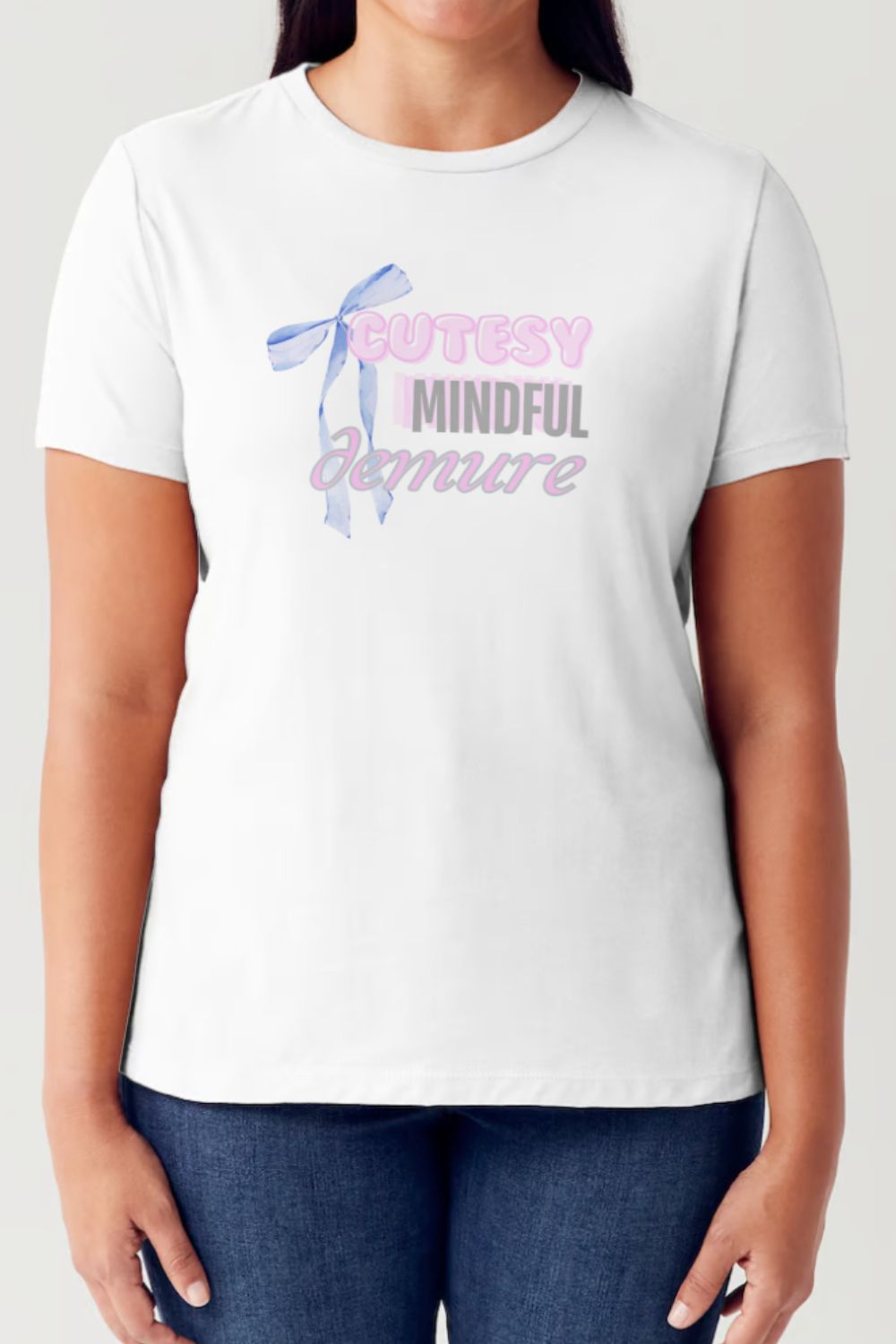 Simply Love - Cutesy Mindful Demure Graphic Short Sleeve Seamless T-Shirt