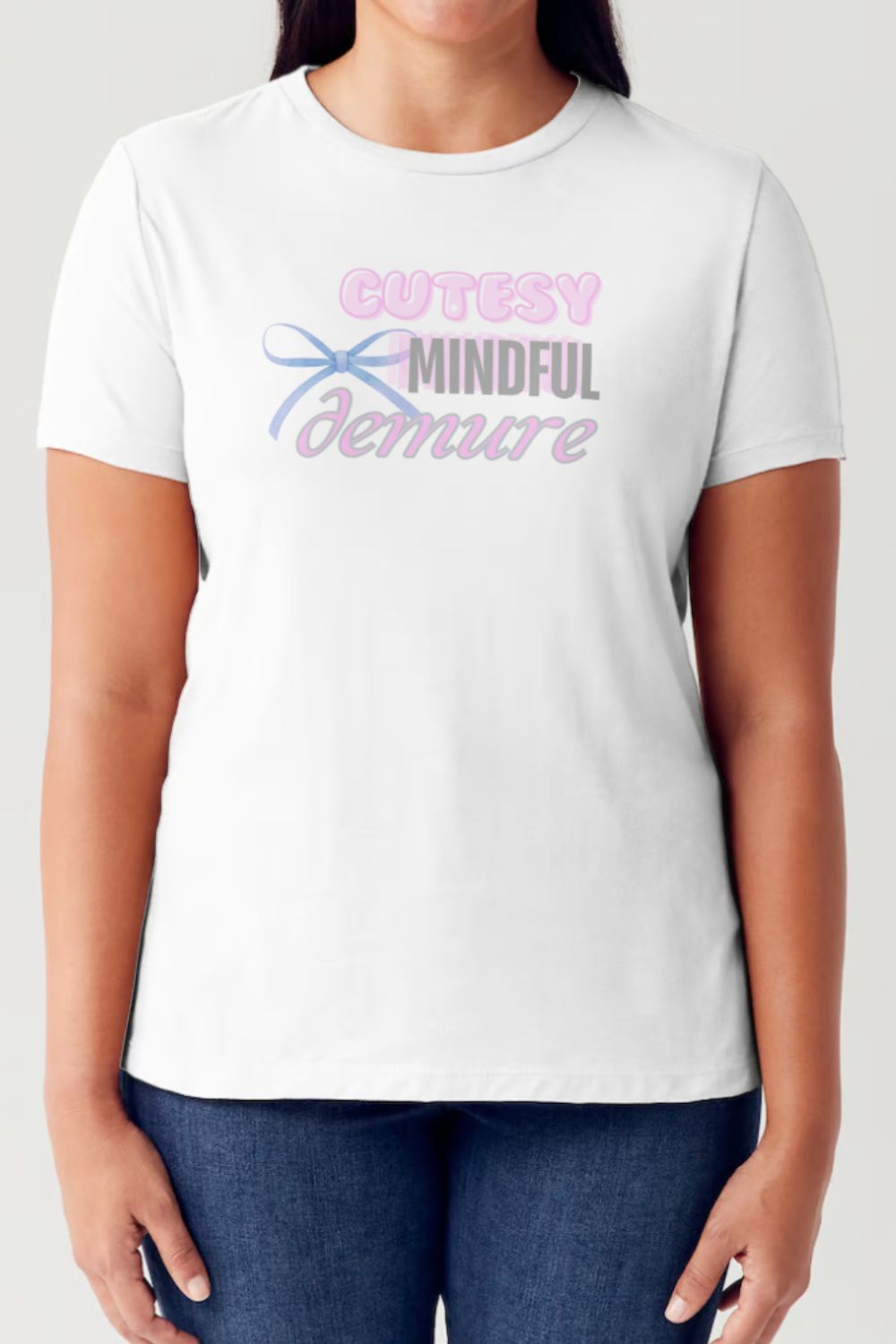 Simply Love - Cutesy Mindful Demure Graphic Short Sleeve Seamless T-Shirt