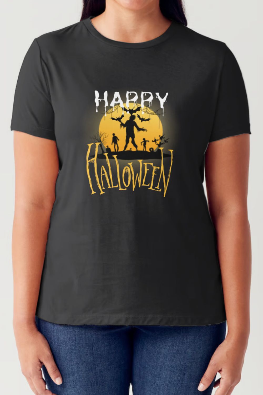 Simply Love - Happy Halloween Short Sleeve Seamless T-Shirt