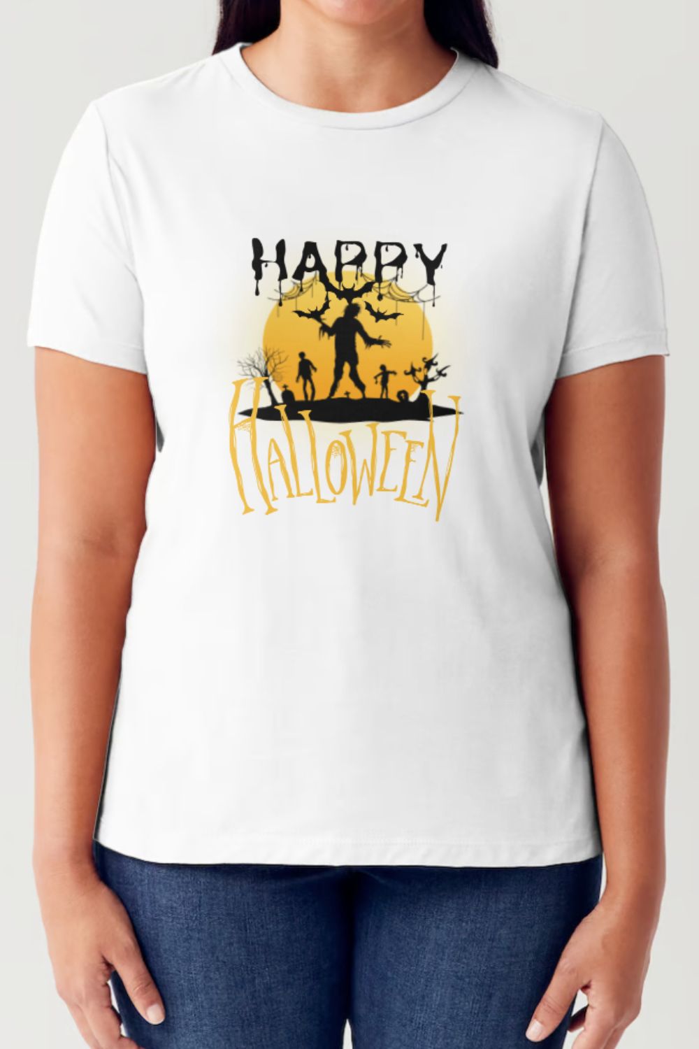 Simply Love - Happy Halloween Short Sleeve Seamless T-Shirt