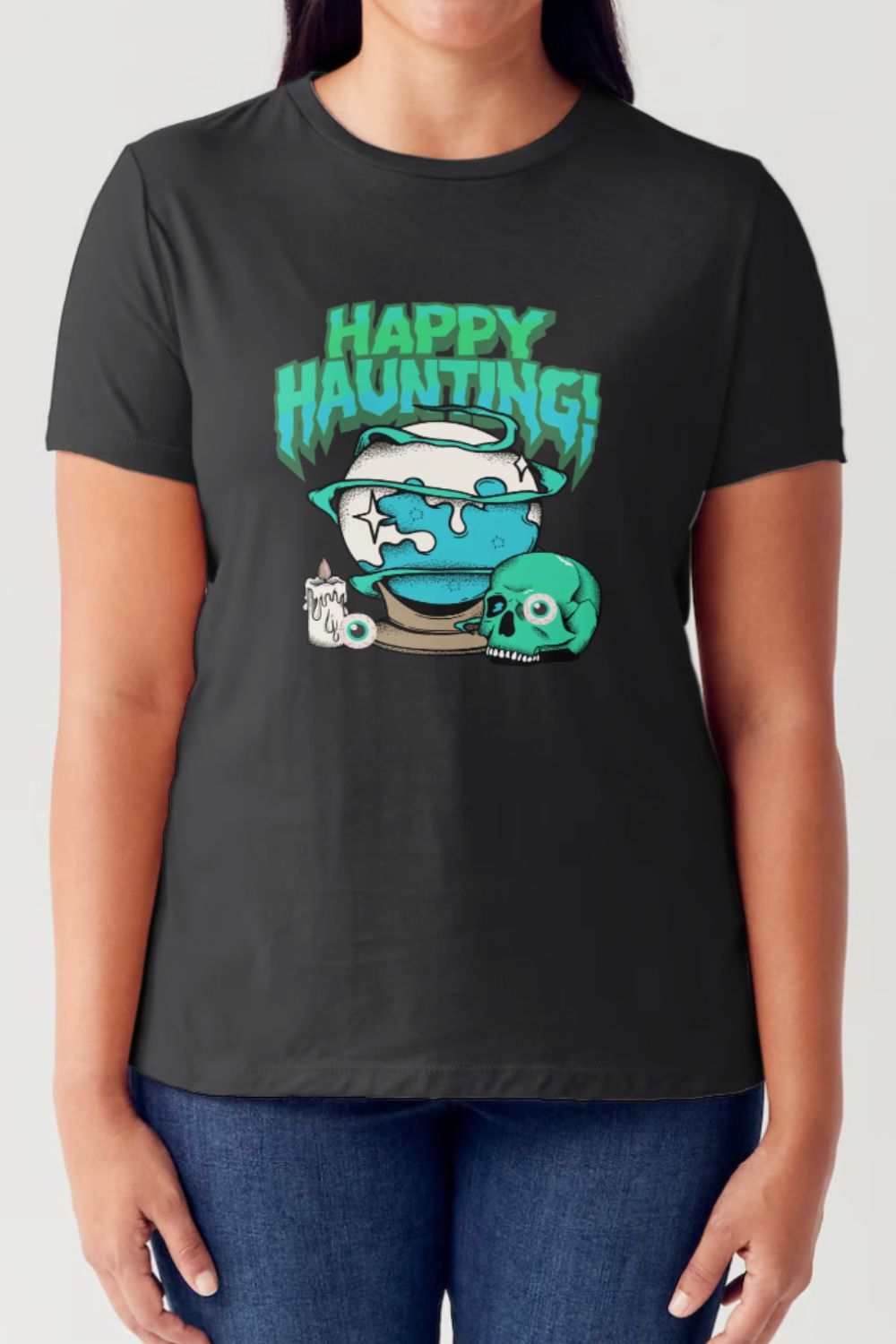 Simply Love - Happy Haunting Short Sleeve Seamless T-Shirt