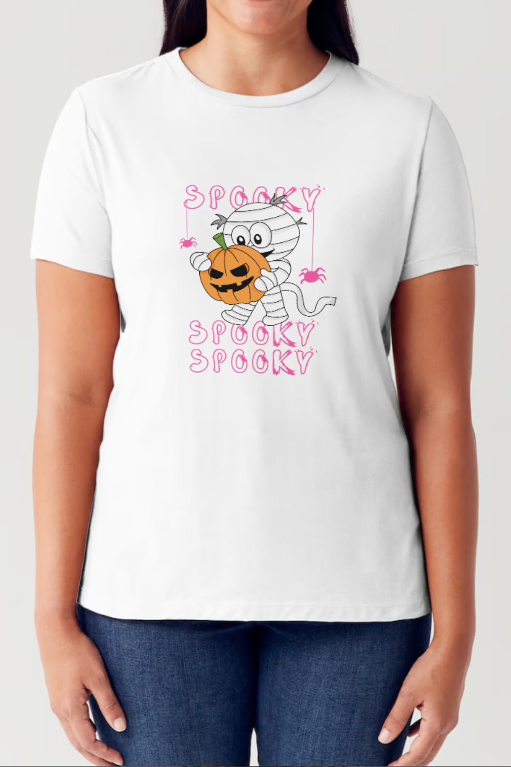 Simply Love - Spooky Crew Neck Short Sleeve Seamless T-Shirt