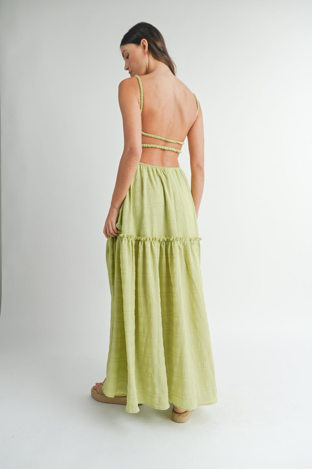 Sleeveless Backless Maxi Dress in SageMaxi DressMable