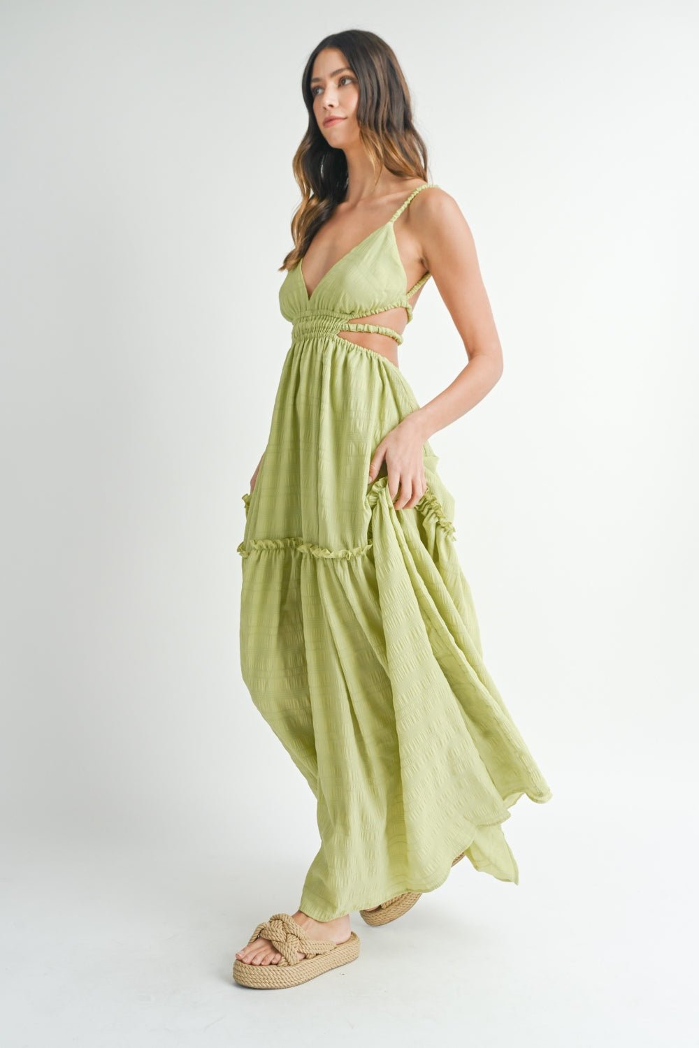 Sleeveless Backless Maxi Dress in SageMaxi DressMable
