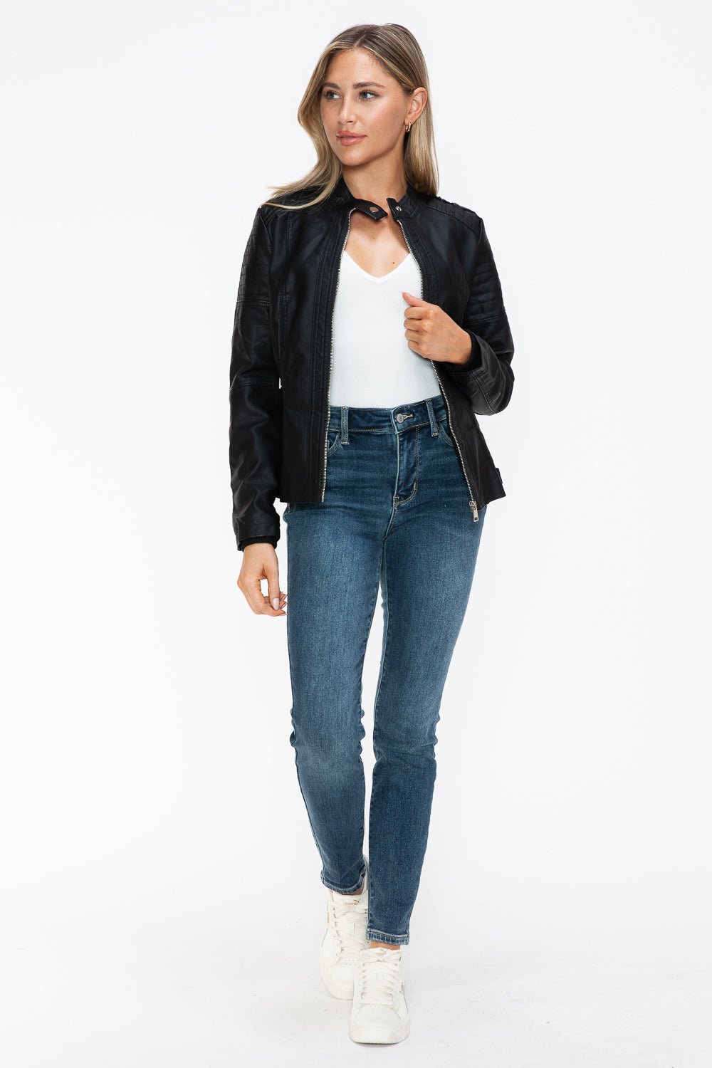 SNOBBISH - Black Vegan Leather Biker Jacket