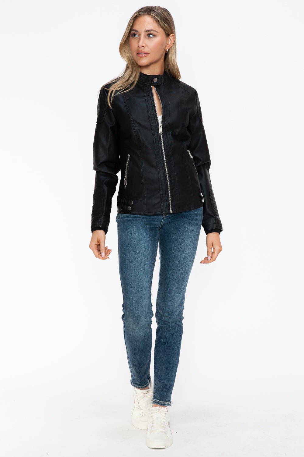 SNOBBISH - Black Vegan Leather Biker Jacket