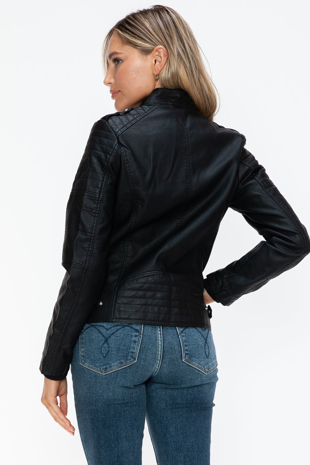 SNOBBISH - Black Vegan Leather Biker Jacket