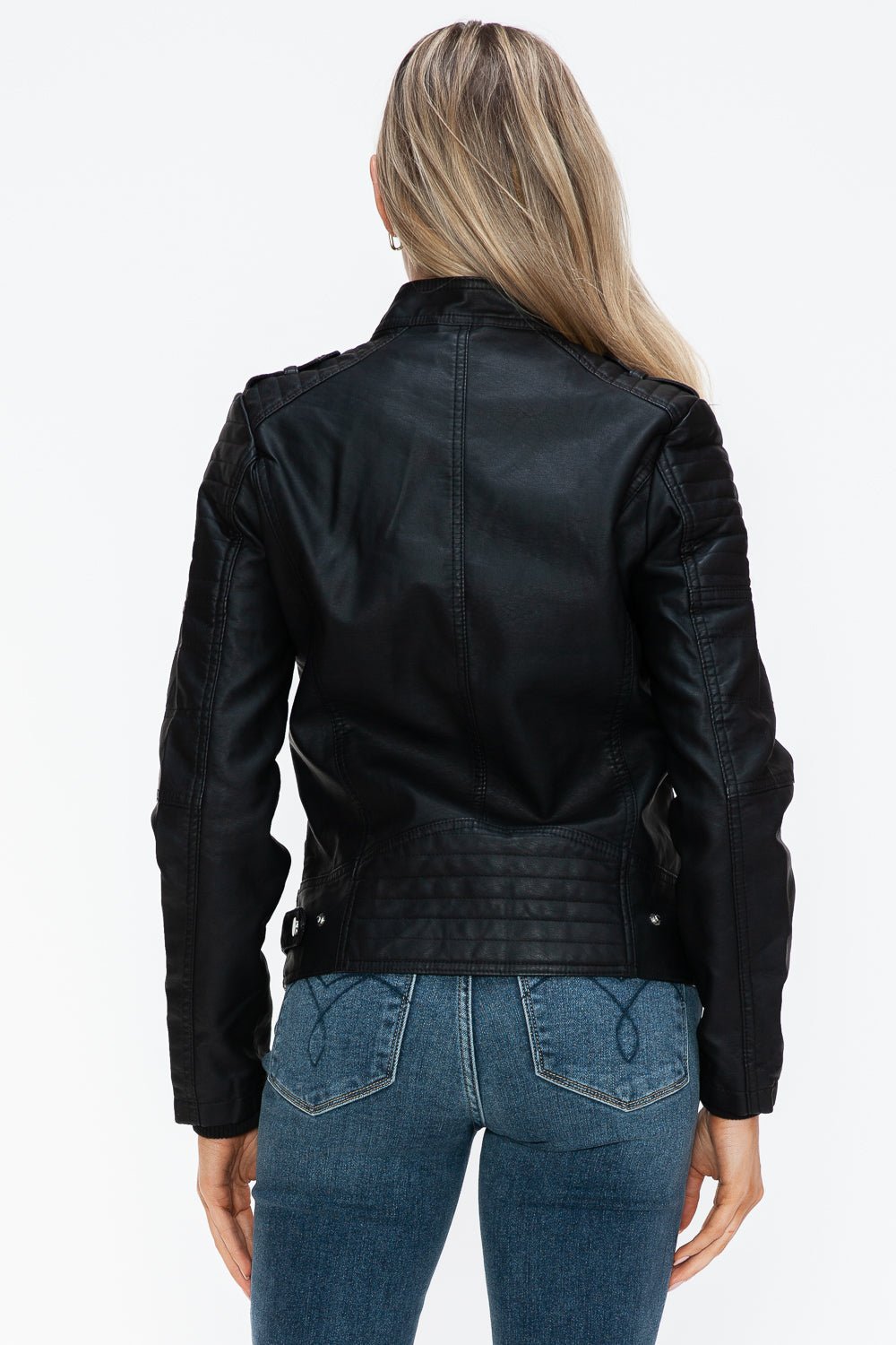 SNOBBISH - Black Vegan Leather Biker Jacket