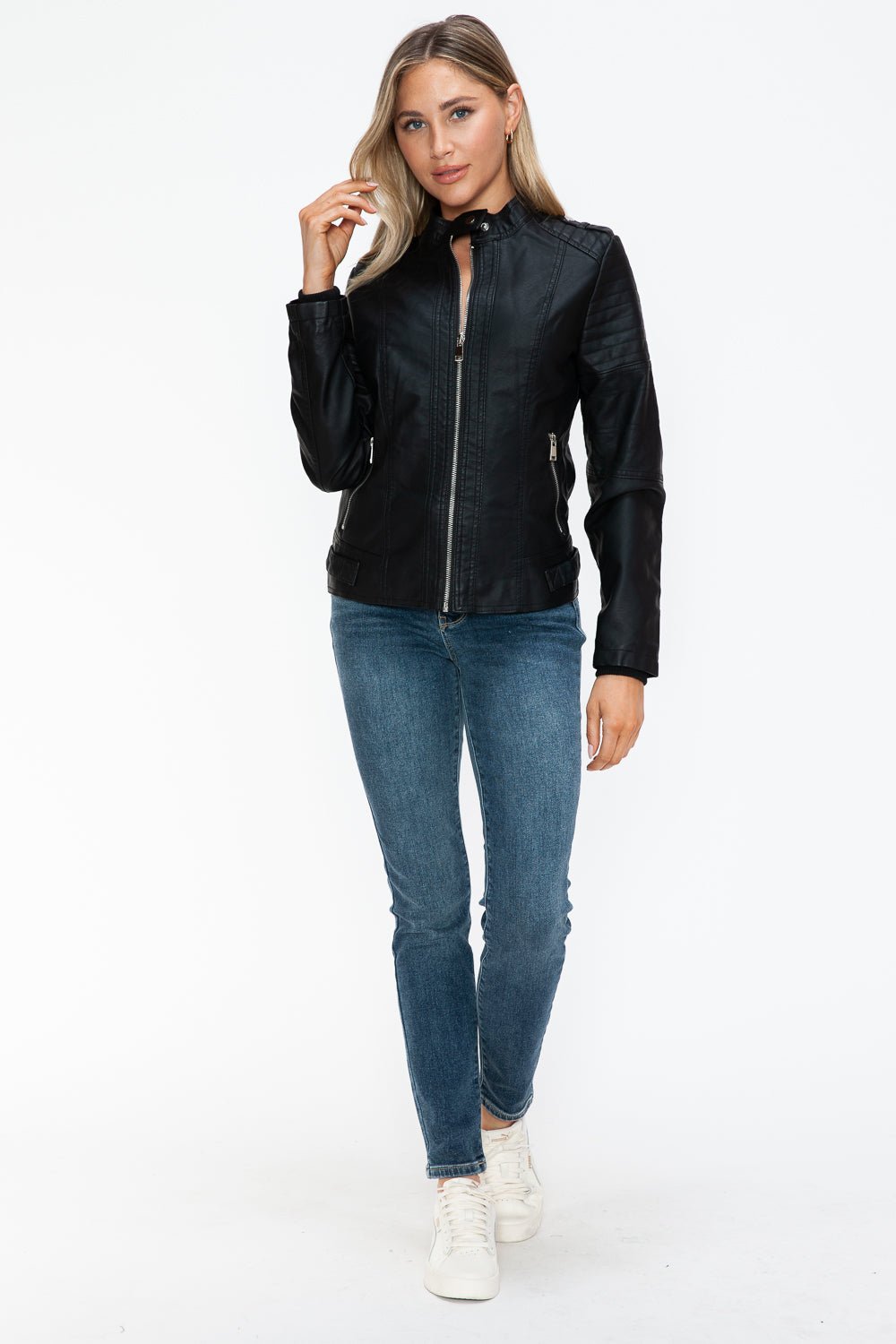 SNOBBISH - Black Vegan Leather Biker Jacket