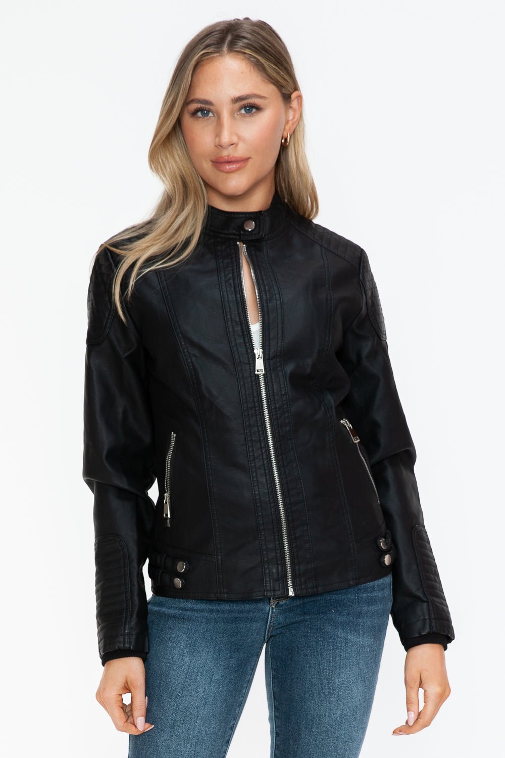 SNOBBISH - Black Vegan Leather Biker Jacket