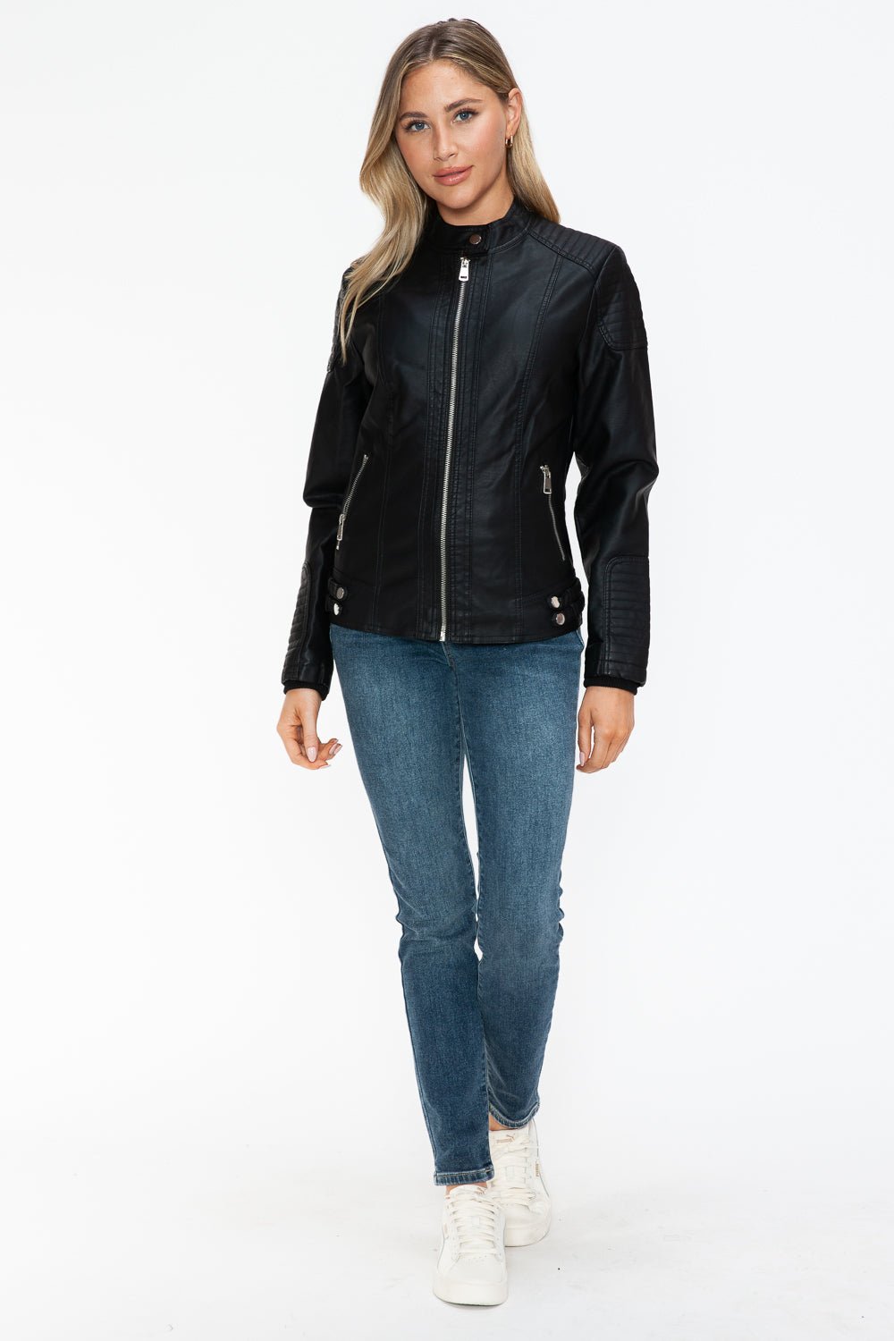 SNOBBISH - Black Vegan Leather Biker Jacket