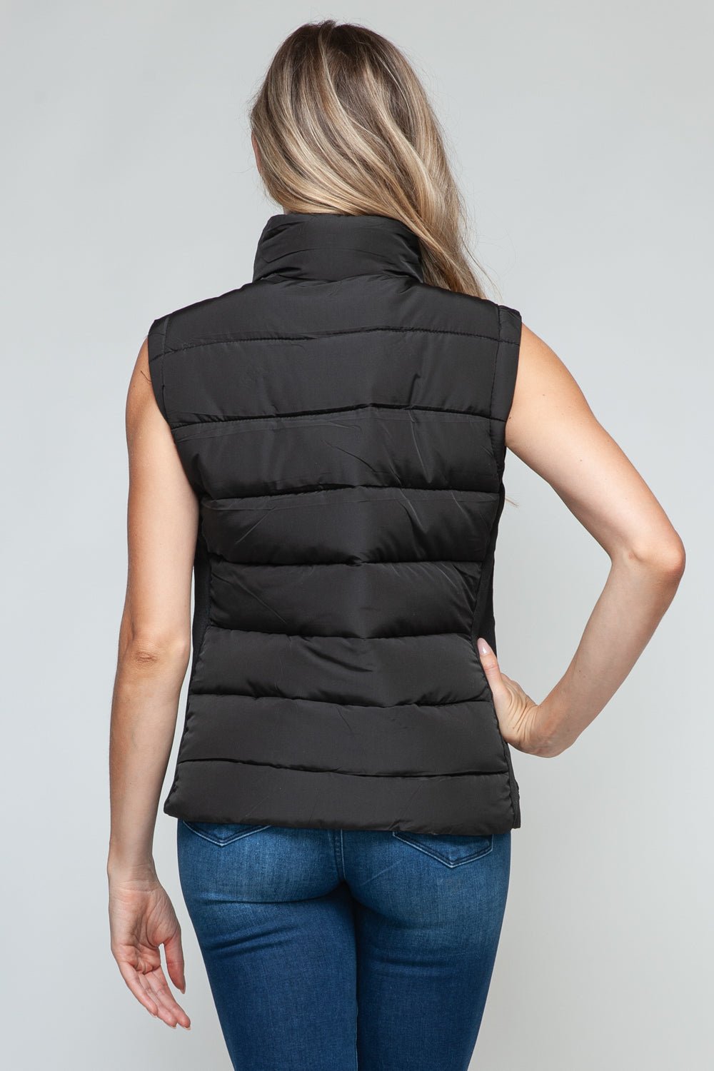 SNOBBISH - Black Zip Up Turtleneck Vest with Pockets