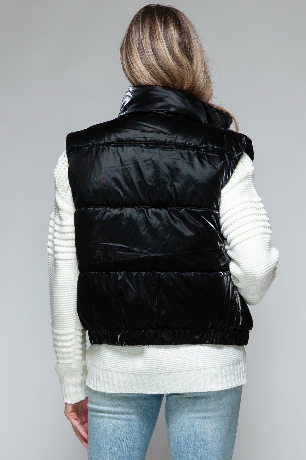 SNOBBISH - Faux Fur Lined Quilted Vest in Black