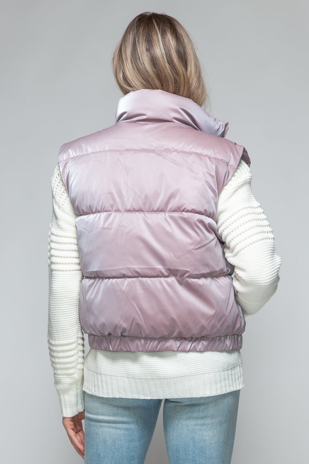 SNOBBISH - Faux Fur Lined Quilted Vest in Dark Rose